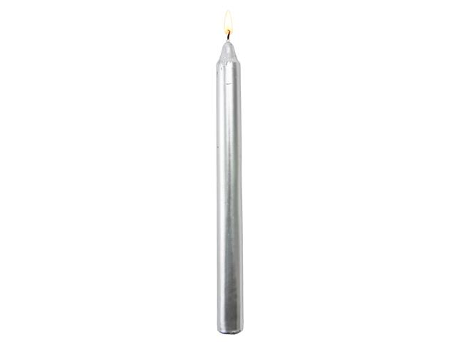 10" UNSCENTED METALLIC COLUMN (SILVER) (12/DISP)